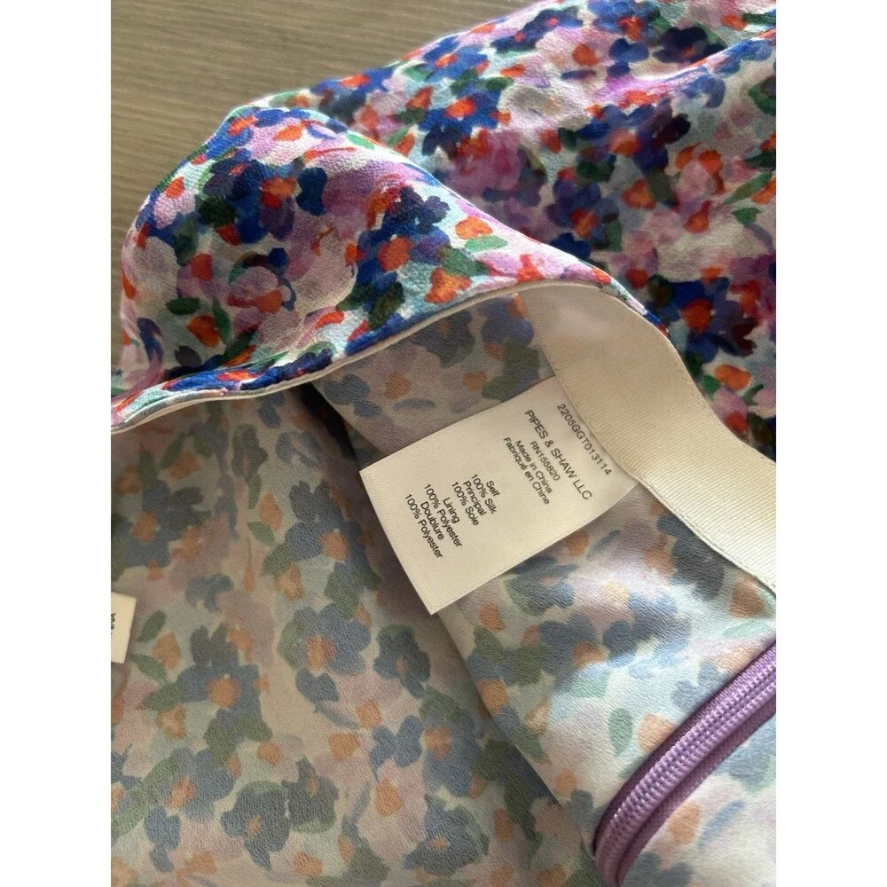 Veronica Beard Spencer Silk Ruched Floral Mini Skirt Purple Size 2
